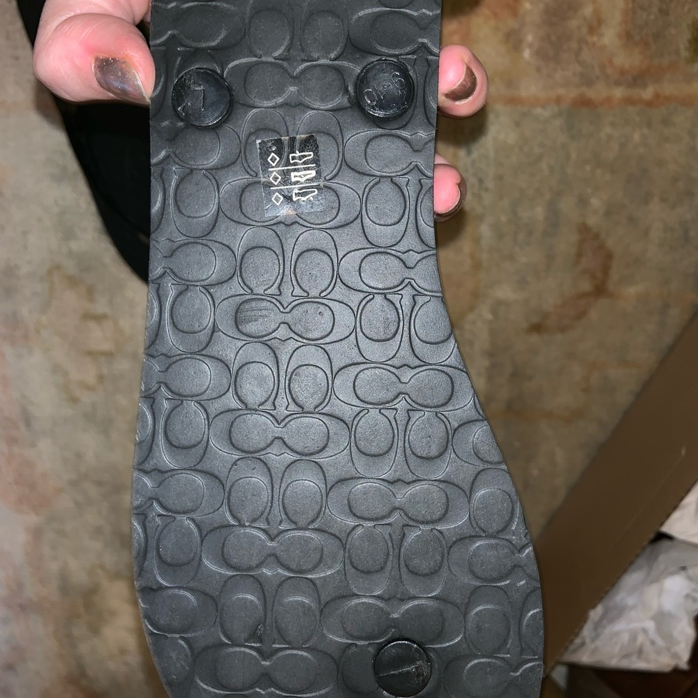 Black coach flip flops size 9